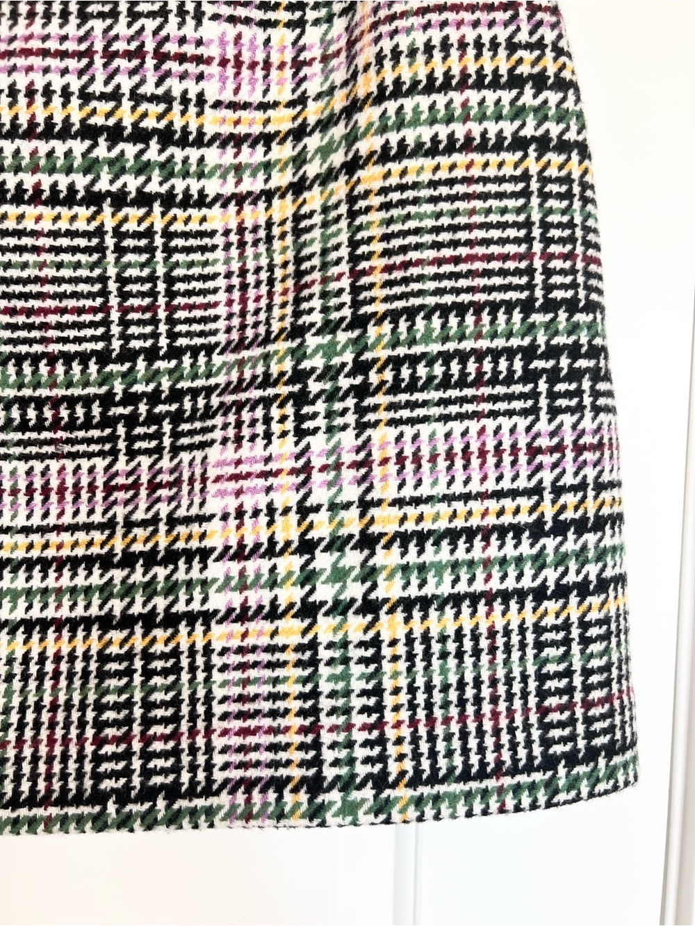 Loft wool blend houndstooth mini pencil skirt Size 6 Preppy Multicolor Office - Picture 4 of 7